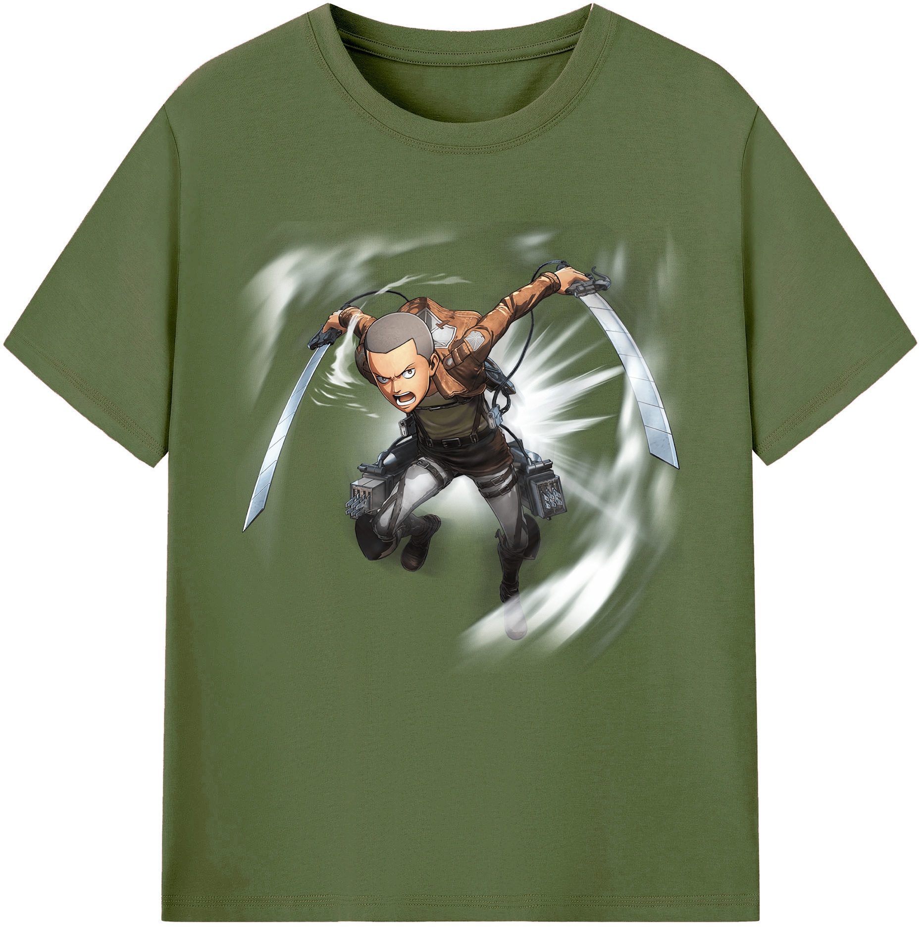 （画像用） 進撃の巨人 コニー·スプリンガー Attack on Titan Connie Springer 綿100％半袖Tシャツ（フロントプリント）